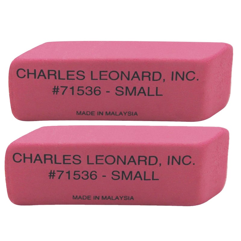 Charles Leonard Small Natural Rubber Pink Wedge Eraser, 36 Per Pack, 2 Packs - Image 1